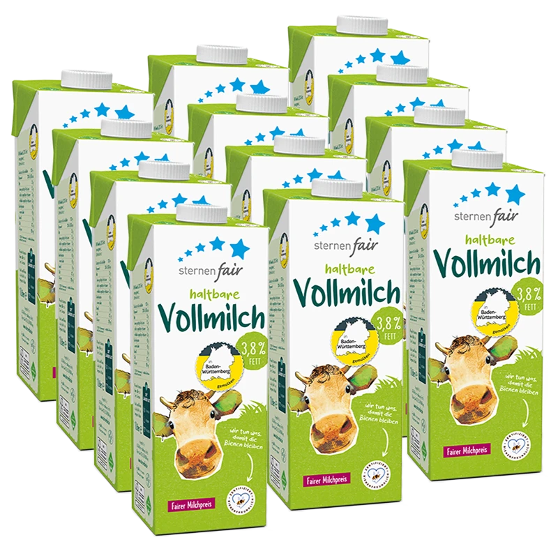 喜德宝 德国原装进口幼儿园学校高钙早餐儿童纯牛奶1Lx12盒家庭装