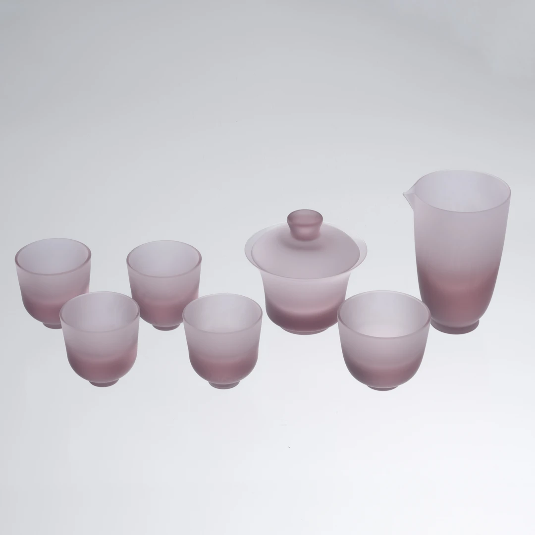 【海天霞】新中式茶具纯手工极简送礼水晶琉璃摆件轻奢高档礼盒装