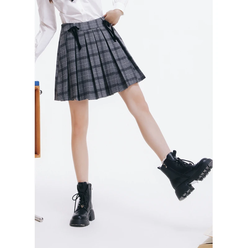 紫涵学院风高腰短款百褶裙冬季新款小个子jk半身裙Z4Z10AN630