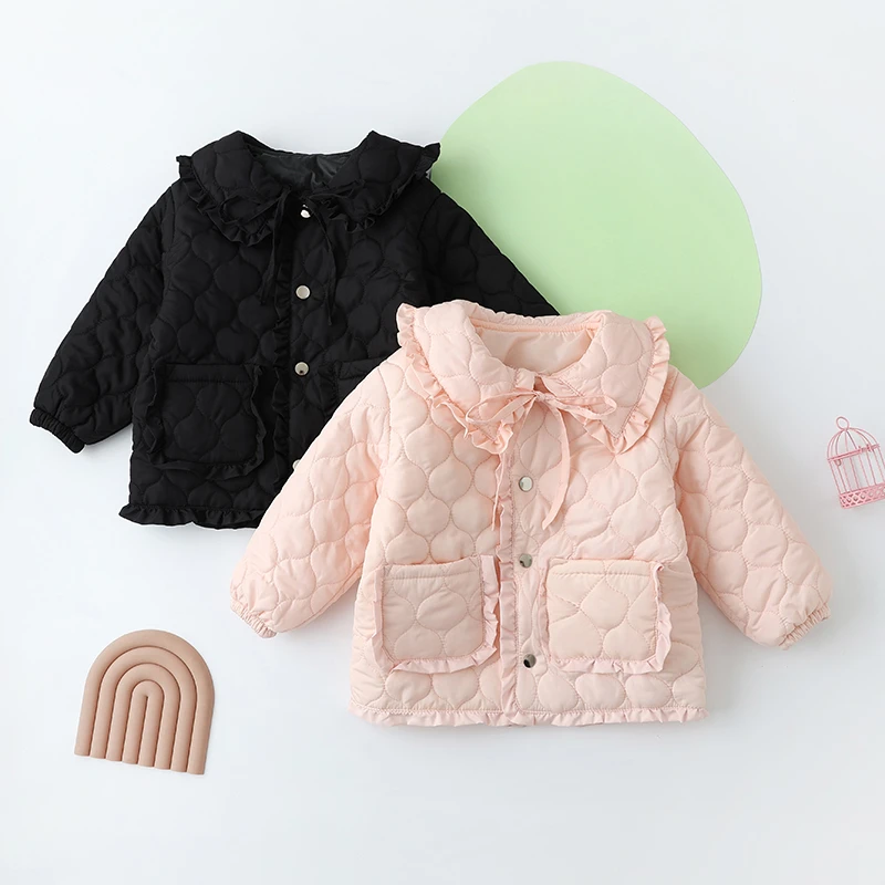 儿童棉服女童加厚洋气翻领外套中小童秋冬季童装宝宝夹棉新款棉袄