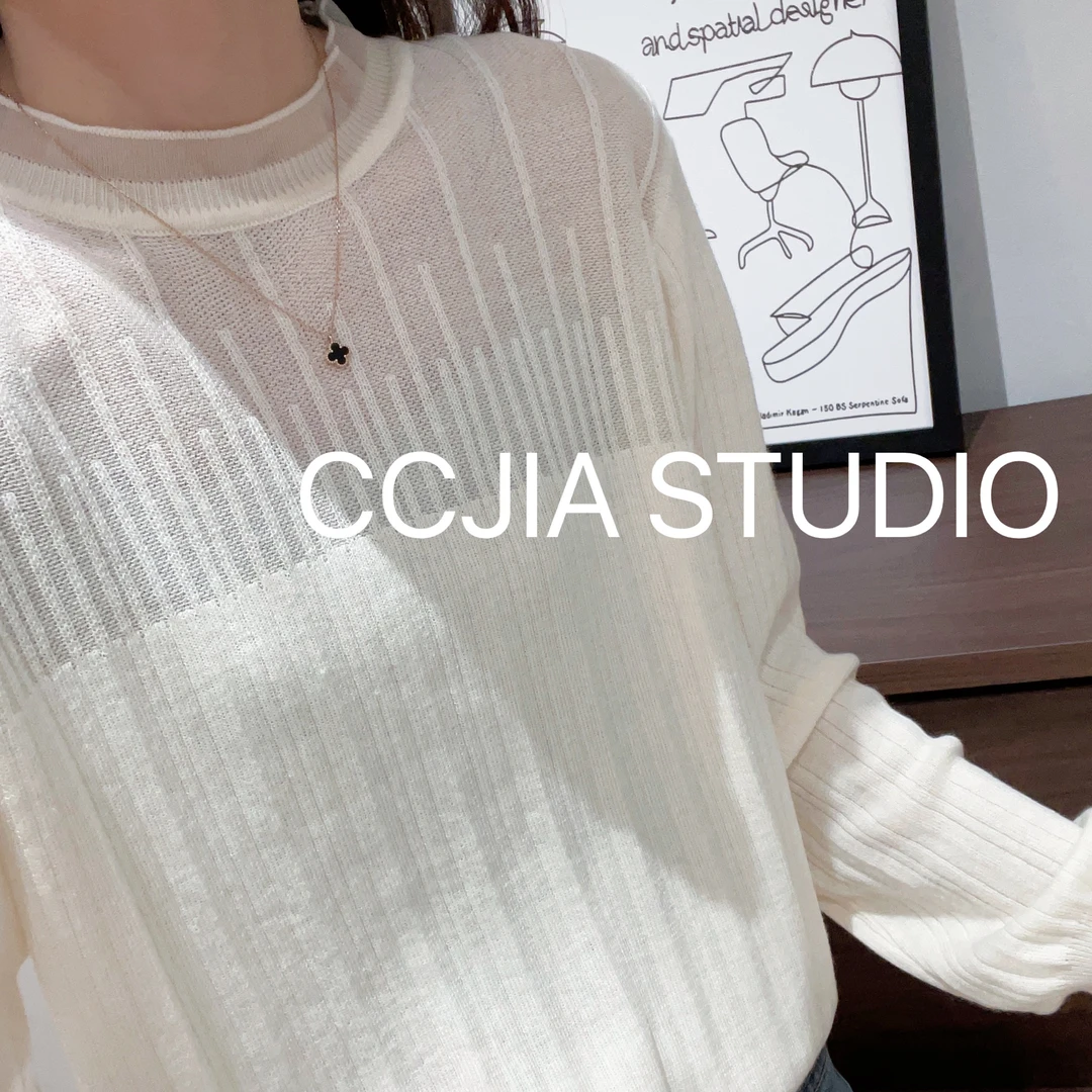 蕾丝领纯色气质洋气宽松显瘦百搭长袖春秋时尚针织打底衫