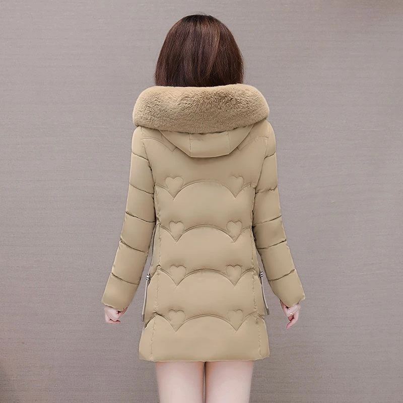 2023新款羽绒服女中长款修身韩版时尚羽绒羽绒服大毛领加厚羽绒服