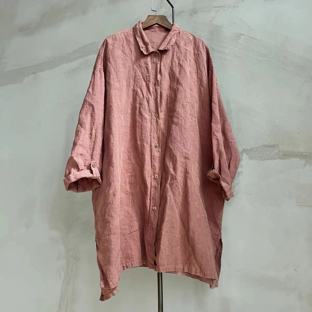 沉香布衣草堂衣路走来亚麻衬衫休闲百搭中长款衬衣不参与会员折扣