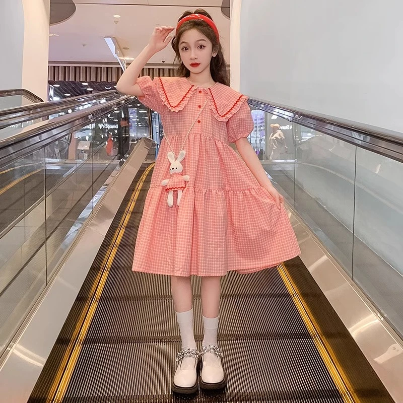 女童连衣裙夏装2025新款洋气儿童韩版网红中大童夏季薄款公主裙子