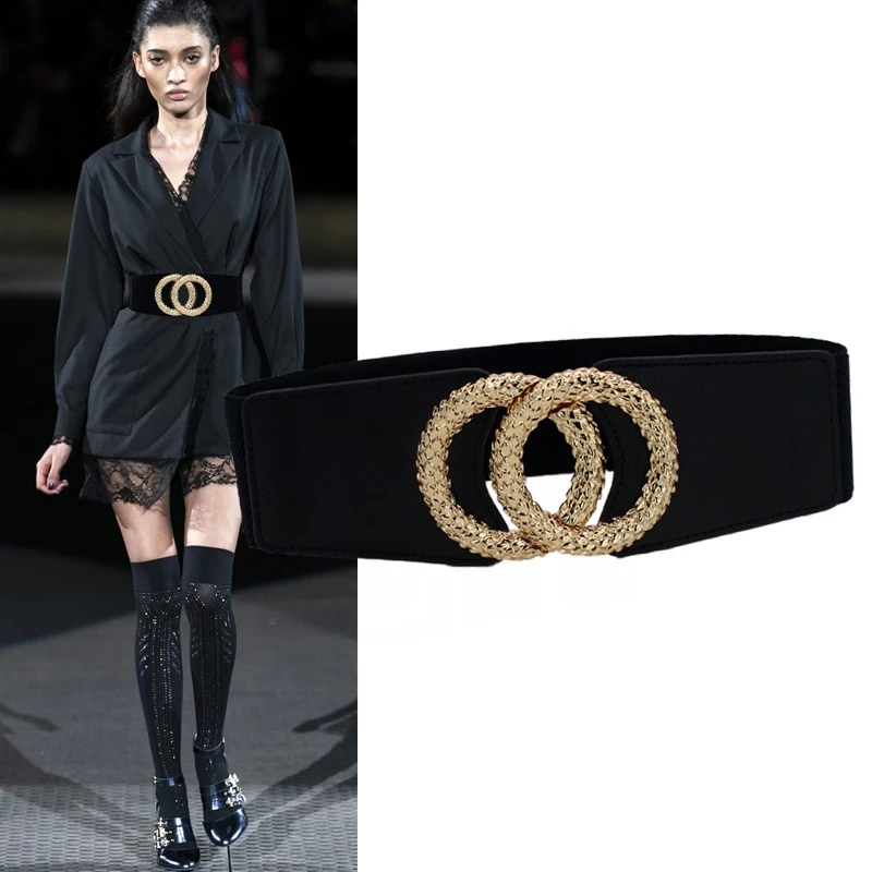 百搭女士松紧腰带宽腰封女弹力裙子装饰皮带时尚气质收腰祝福礼物