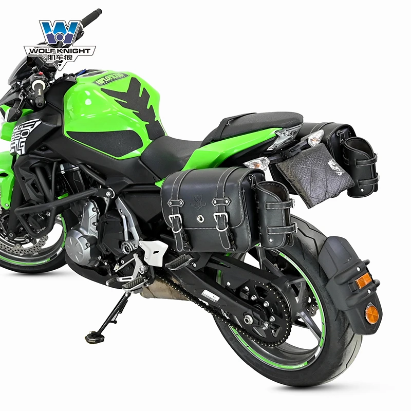 肌车狼适用于川崎Z650边包复古侧边包边箱改装件防水快拆架头盔包