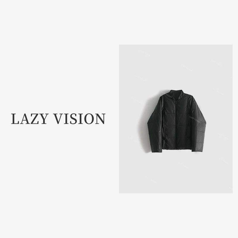 LAZYVISION进口小羊皮百搭冬季保暖简约短款女士鹅绒服ZMD-11279