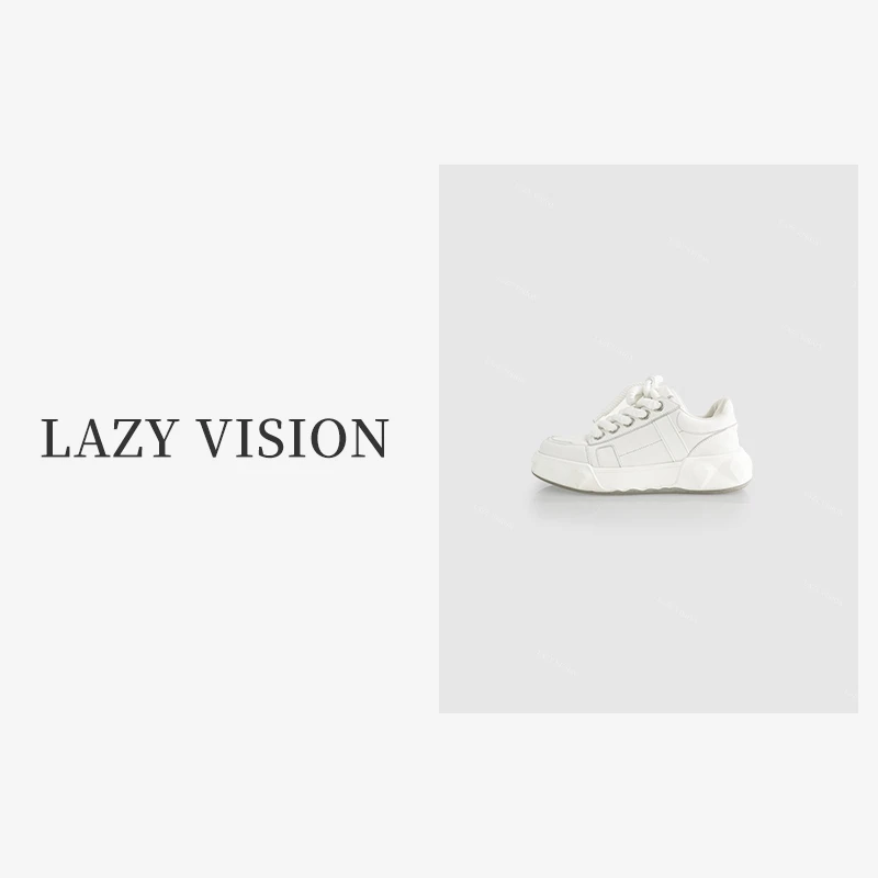 LAZYVISION时尚百搭柔软厚底面包鞋系带低帮女士休闲板鞋ZM2-9279