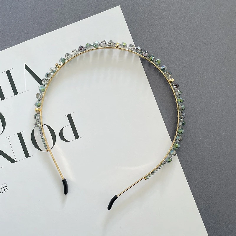 工艺矿石甜美百搭手工气质韩版轻奢森系时尚法式水晶发箍