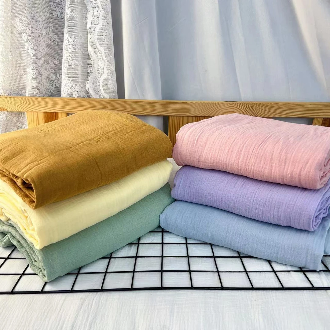 （床单）A类母婴级 草木染底色棉花糖皱皱纱双层纱100棉睡单230*250