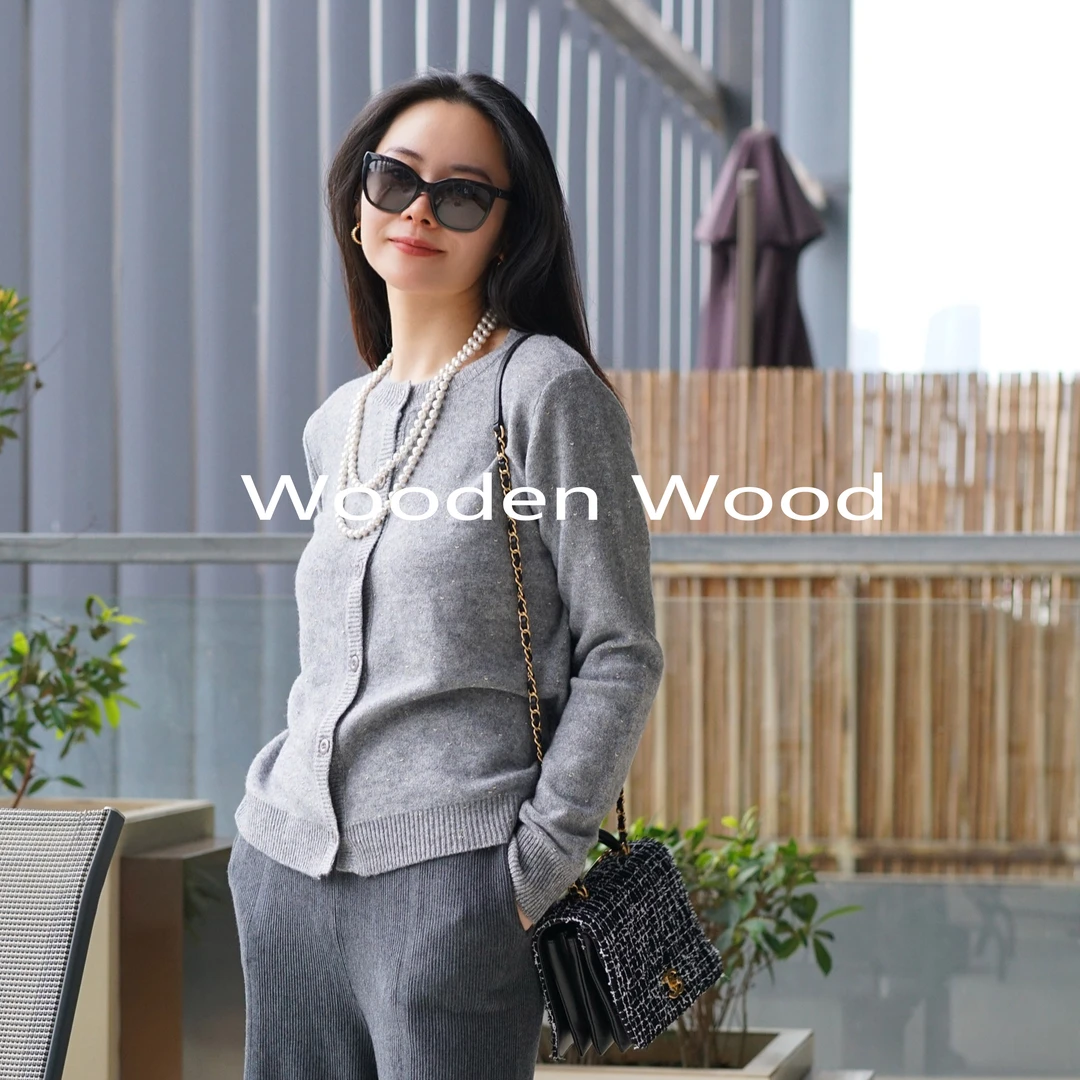 Wooden Wood“尼罗河花园”羊毛针织衫开衫小众金葱丝线秋冬 P75053