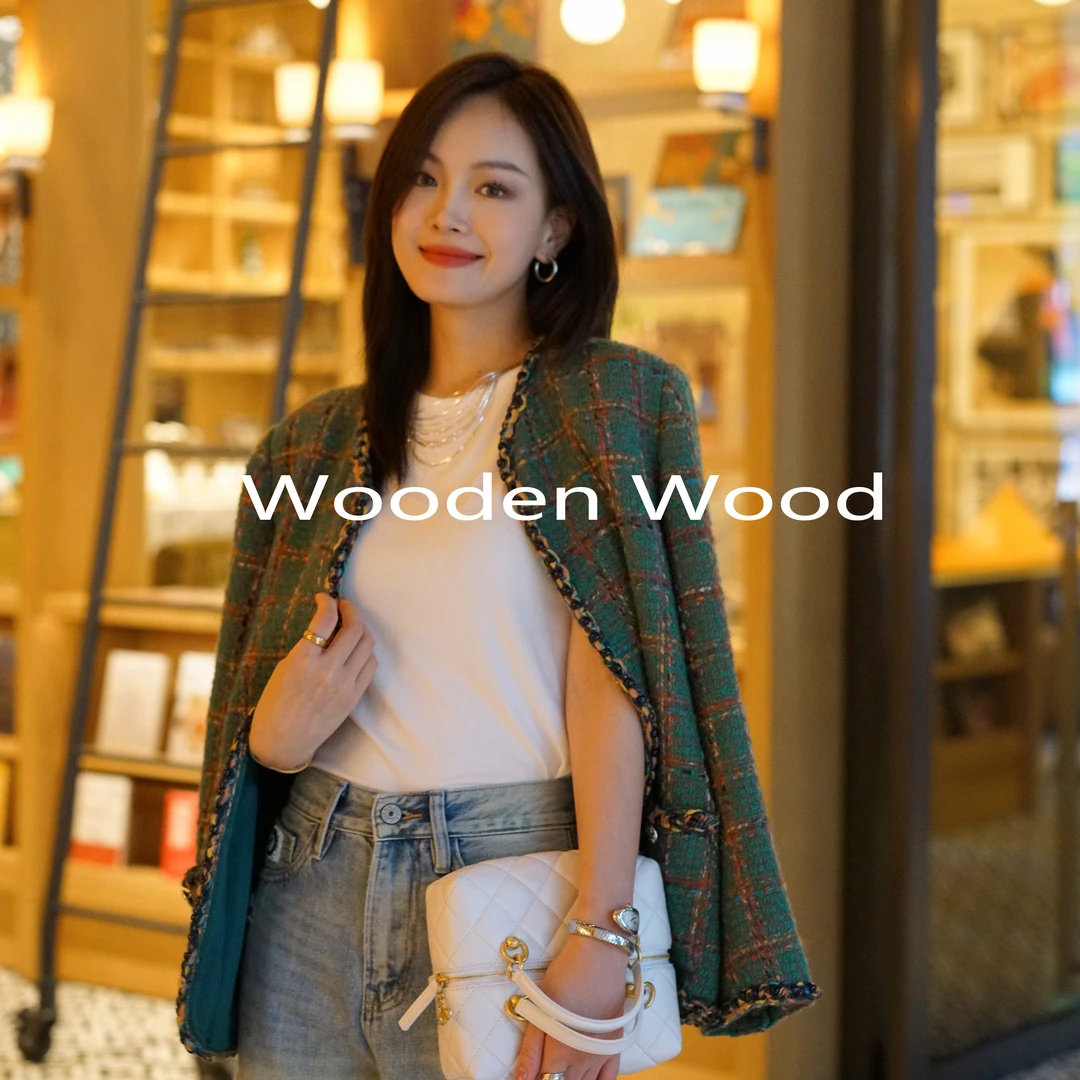 Wooden wood“墨画丹青”小香同源气质高级外套小众设计女W23448