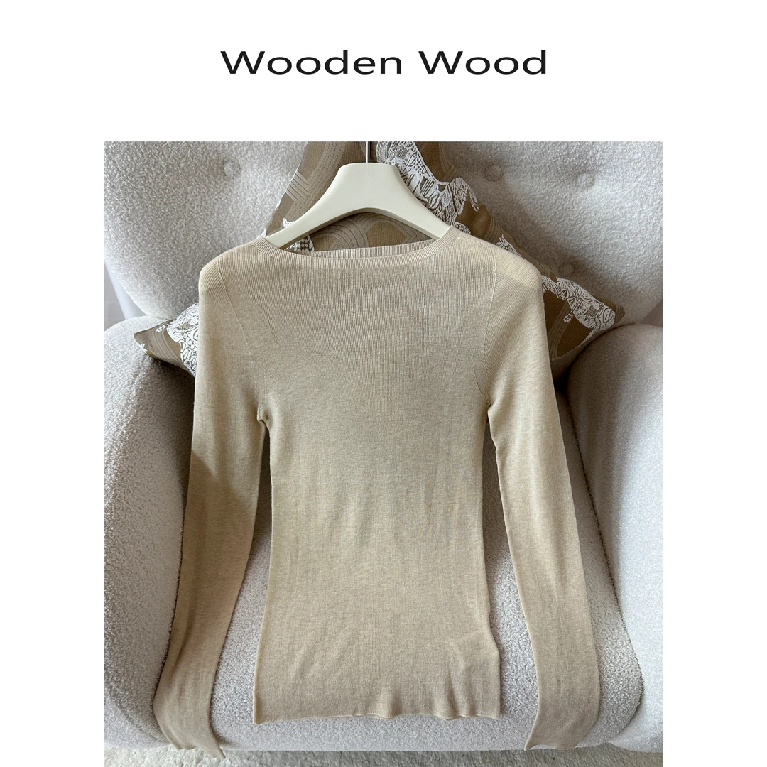 席伽 Wooden Wood“简之雅”高端气质简约显瘦纯色春秋打底衫P75906