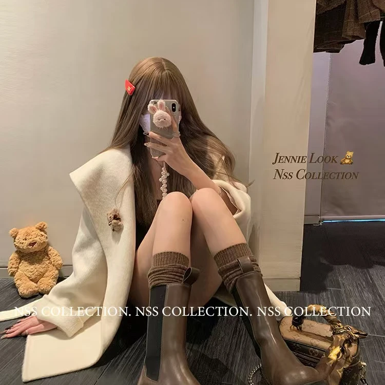 实标正70羊毛超级软糯手缝斗篷大衣