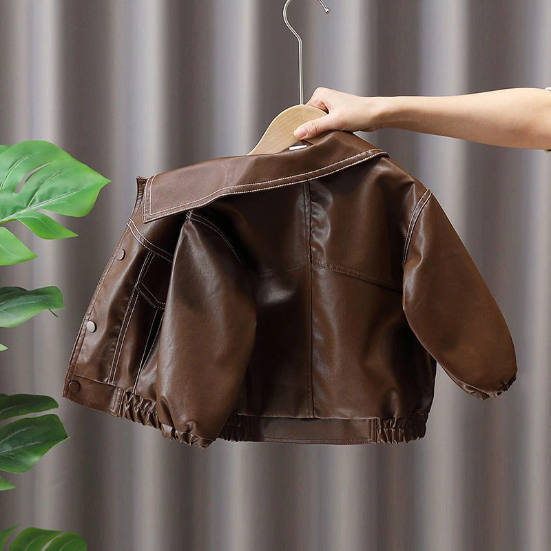 男童3-6岁皮衣外套春秋款儿童秋季皮夹克男孩帅气秋装小童装衣服