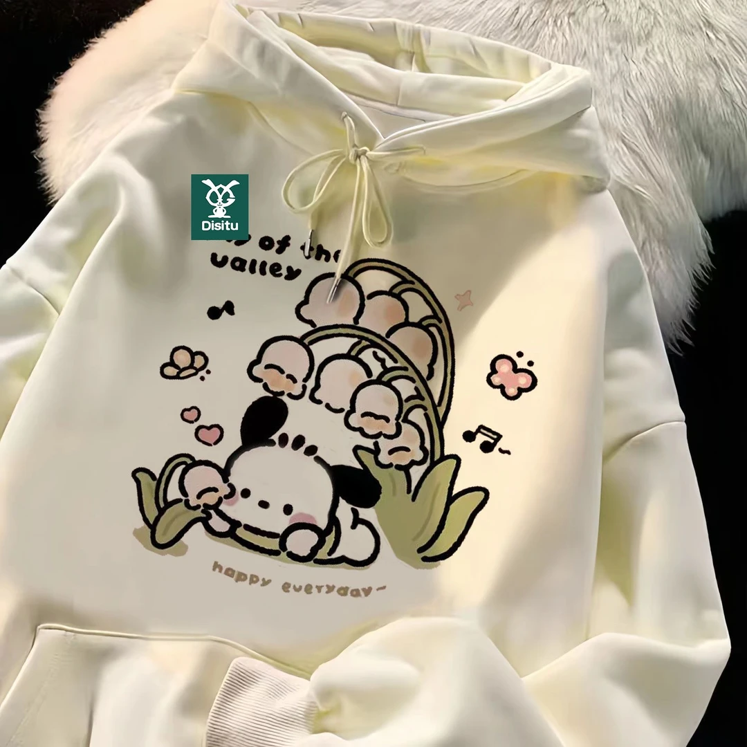 迪斯兔女童连帽卫衣加绒秋冬季新款帕恰狗宽松百搭中大童上衣外套