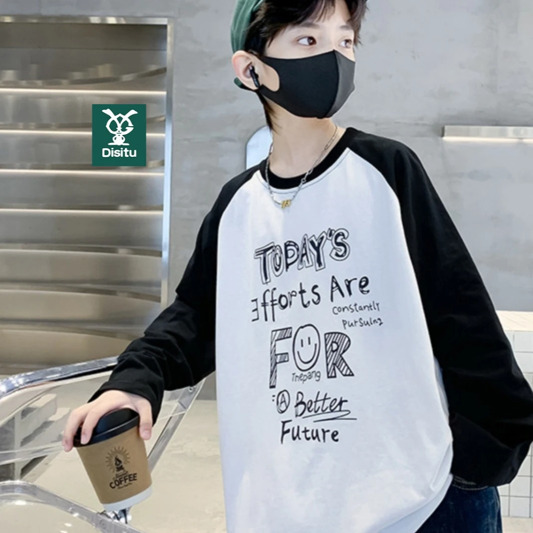 迪斯兔男童长袖t恤春秋新款儿童秋装纯棉打底衫中大童帅气潮上衣