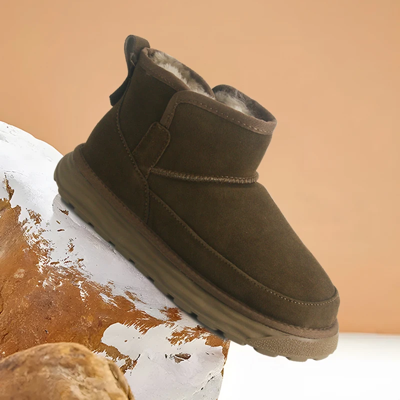 【现货速发】真皮羊毛一体雪地靴男款2024冬季厚底加绒加厚保暖