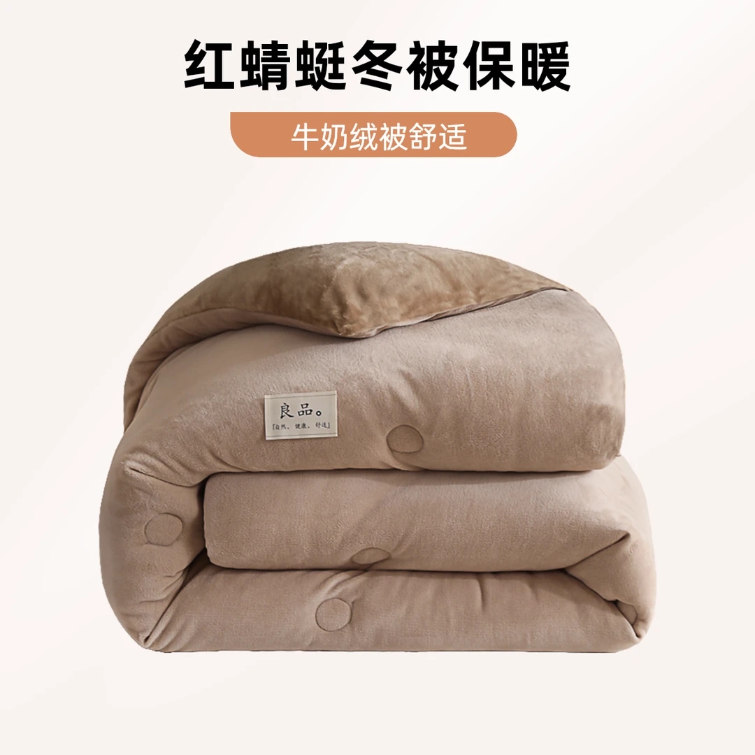 REDDRAGONFLY/红蜻蜓加厚保暖双面牛奶绒冬被学生宿舍绒被单人