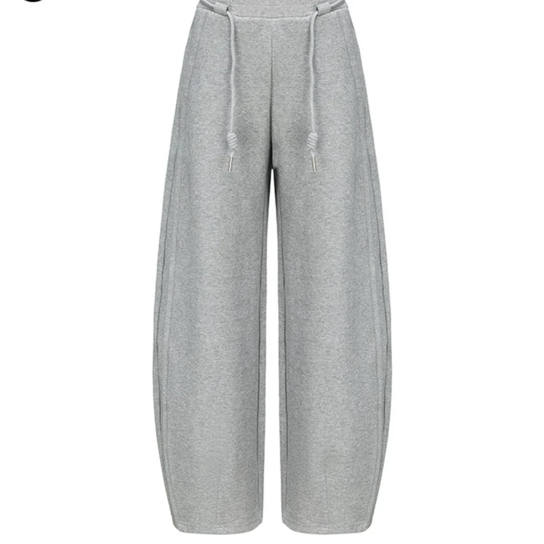 【MNM/23】madeinnormal柔软抽绳棕色长卫裤