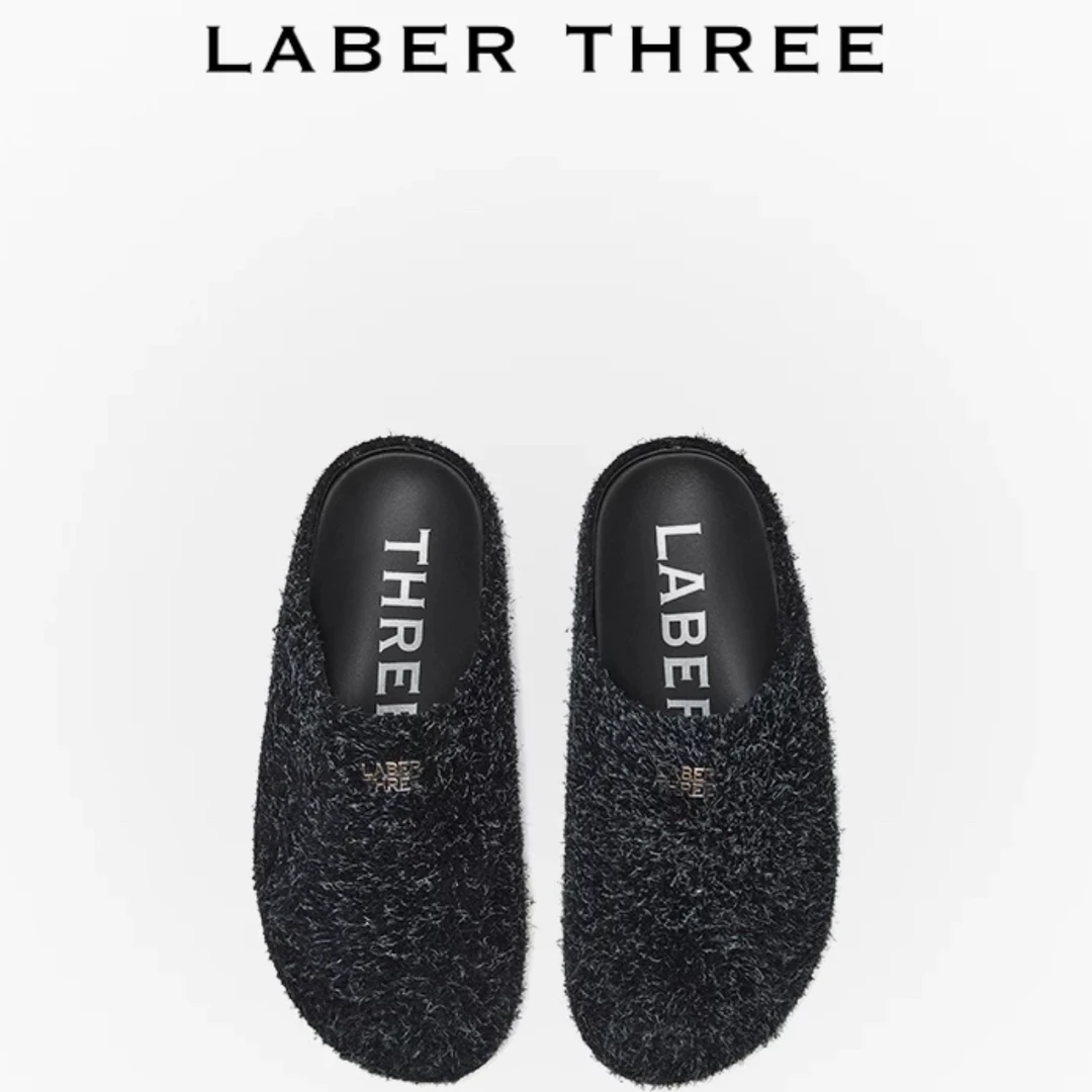 【Laber Three】LB 24 绒面包头毛毛拖