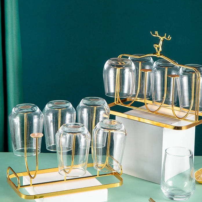 创意水杯架家用客厅便捷沥水倒挂茶具杯架杯子收纳架ins高颜便携