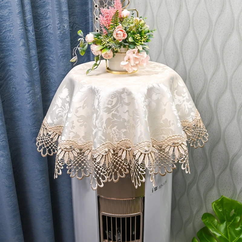 立式空调防尘盖巾圆柱柜式柜机圆形空调防尘罩美的蕾丝罩开机不取