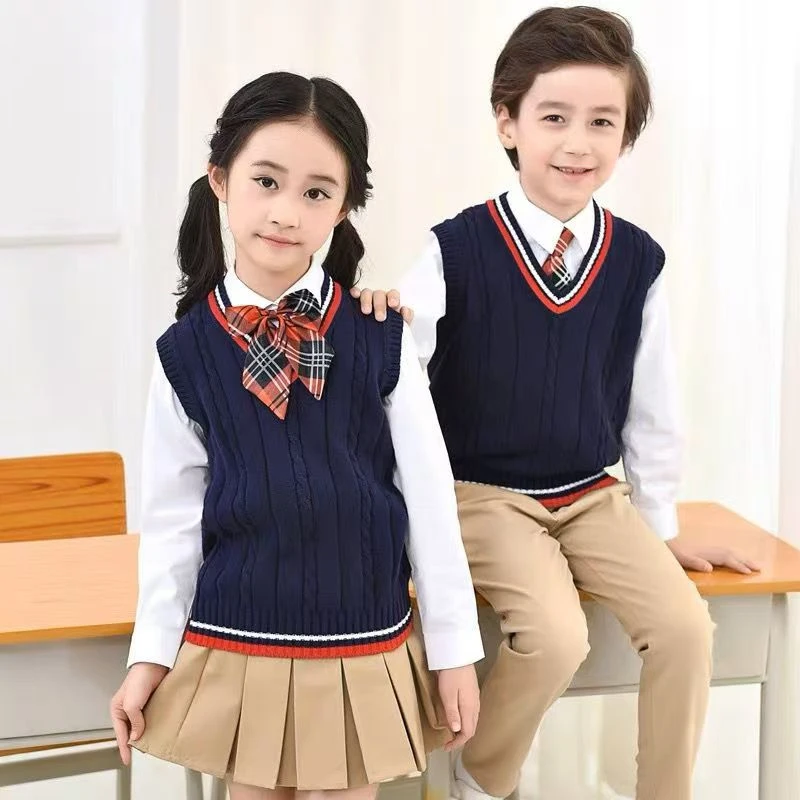 秋冬款儿童毛线马甲加厚毛衣男女童针织背心中大童保暖毛衣针织衫