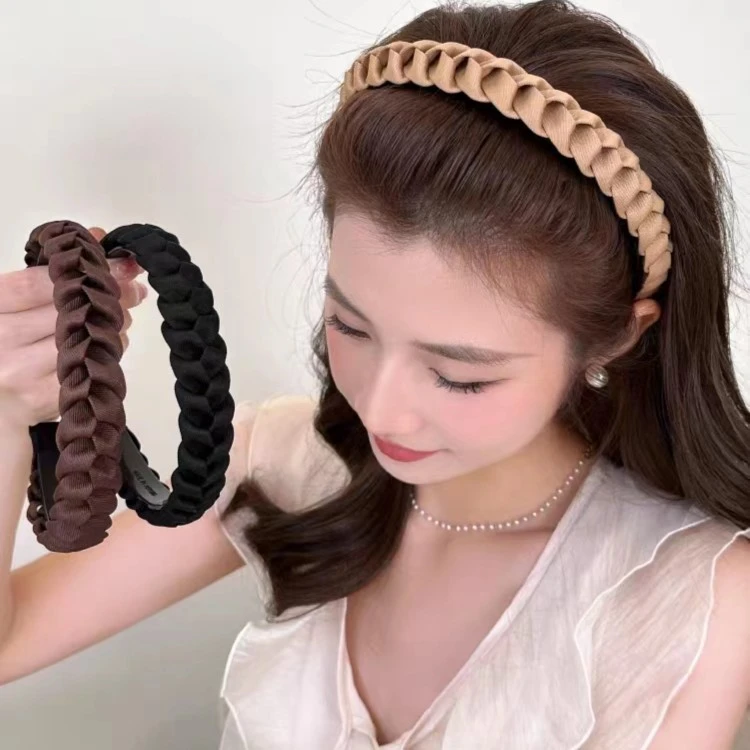 非金属布艺发饰 高颅顶发箍头箍压发卡头饰麻花辫百搭外出高级感