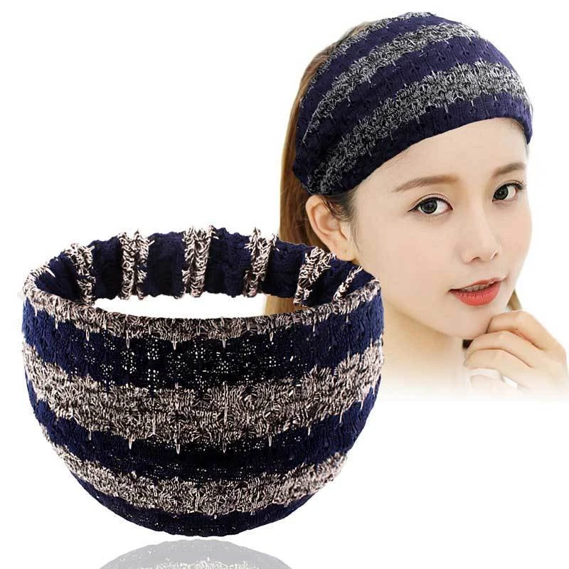 秋冬针织宽边遮白发碎发松紧发带网红洗脸防滑压发头饰头巾女发箍