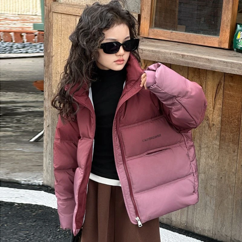 儿童羽绒服2023冬季新款渐变女童加厚中大童洋气男童冬装宽松外套