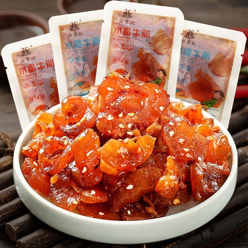 内蒙古特产牛蹄筋零食香辣水晶牛筋熟食卤味牛肉解馋即食零食品