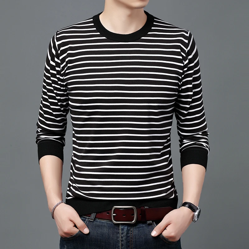 经典圆领卫衣，秋冬条纹休闲男士卫衣长袖，不起球！时尚轻奢弹力大！