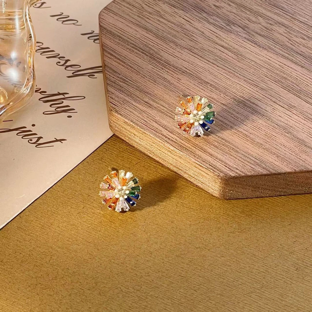 铜合金合成锆石耳饰 品质卓越耳钉N673日常百搭时尚铜合金