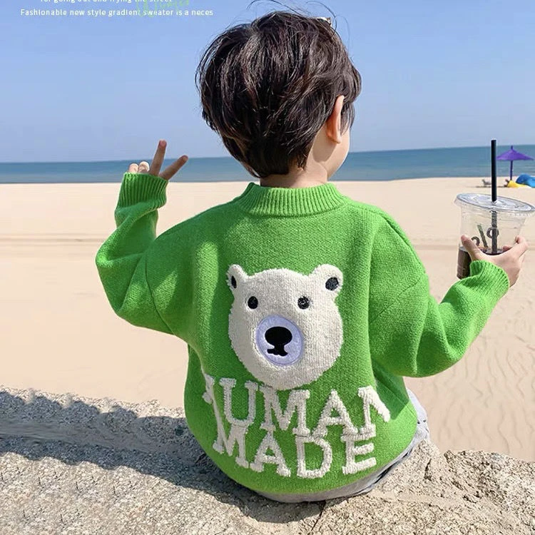 男童毛衣秋冬小童打底上衣加厚2023新款儿童冬装男宝宝针织衫冬季