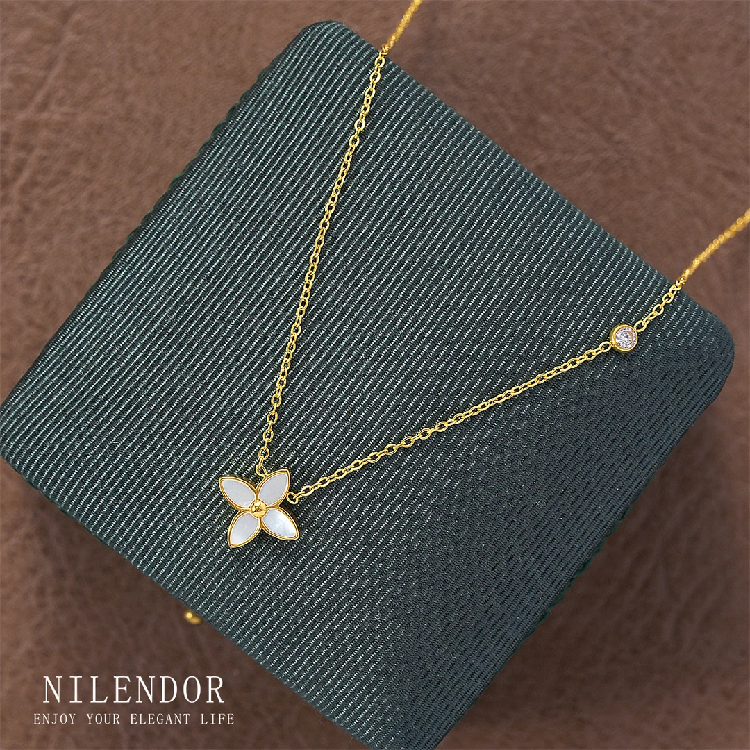 钛钢项链 XL-221简约通勤百搭菱形四叶草百搭项链