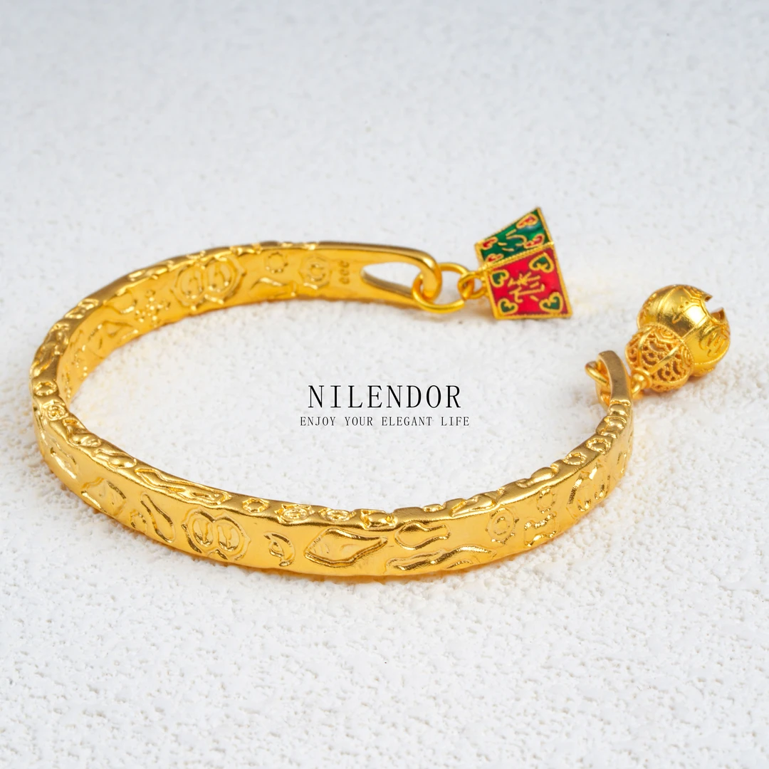 NILENDOR/昵兰SZ-98时尚百搭古法民族风吉言开口手镯