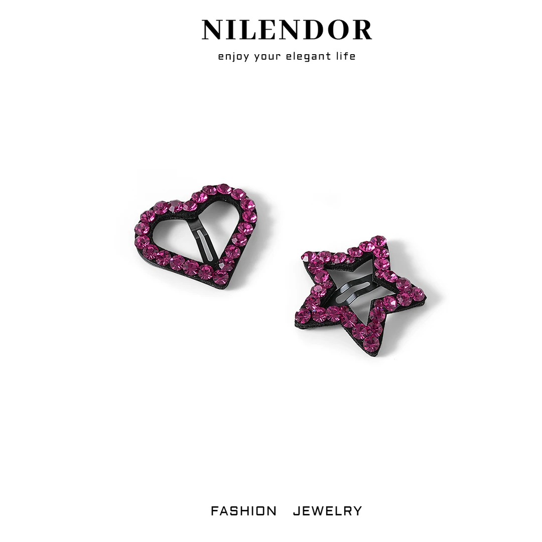 FS-34时尚气质可爱爱心边夹碎发夹星星镂空发夹发饰