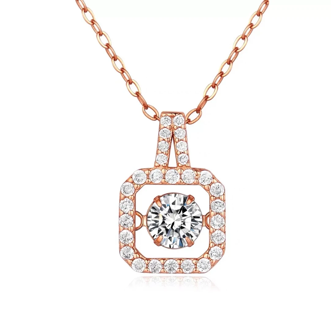 NILENDOR/昵兰 坠链均925银莫桑石 A25时尚经典气质灵动百搭项链