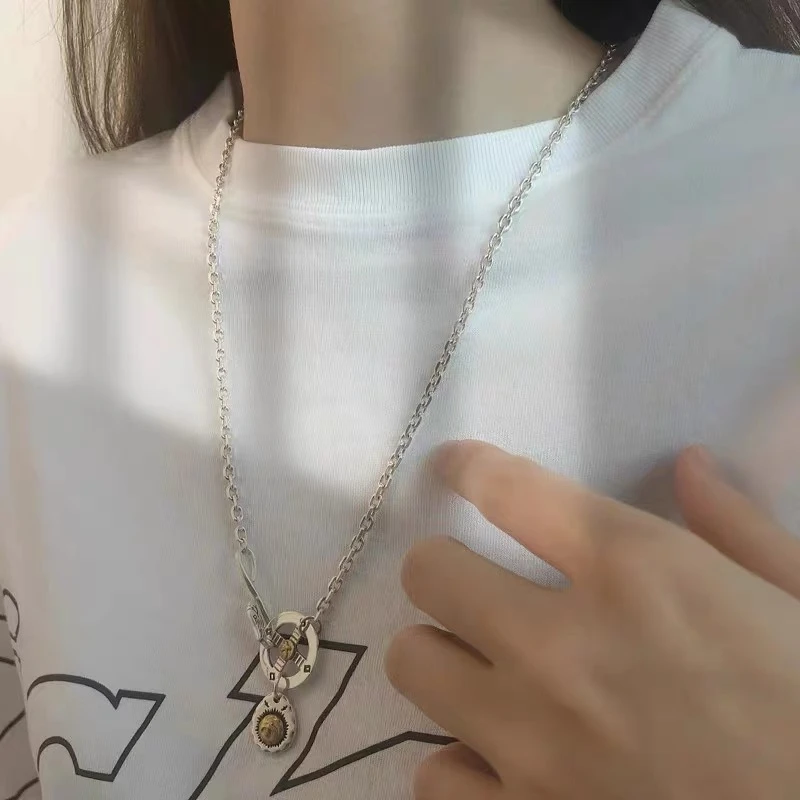 NILENDOR/昵兰XL-494小众时尚个性十字轮鹰钩项链