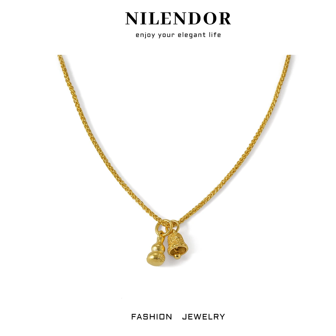 NILENDOR/昵兰 铜合金项链 XL-257轻奢时尚葫芦铃铛气质百搭项链