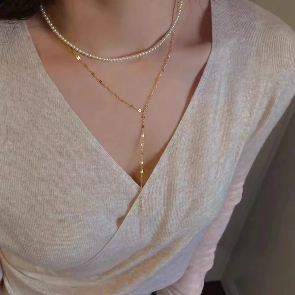 钛钢项链 XL-84轻奢时尚小众Y字链波光粼粼百搭