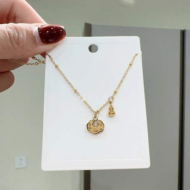 NILENDOR/昵兰 钛钢项链 XL-414时尚百搭轻奢福字精致气质项链