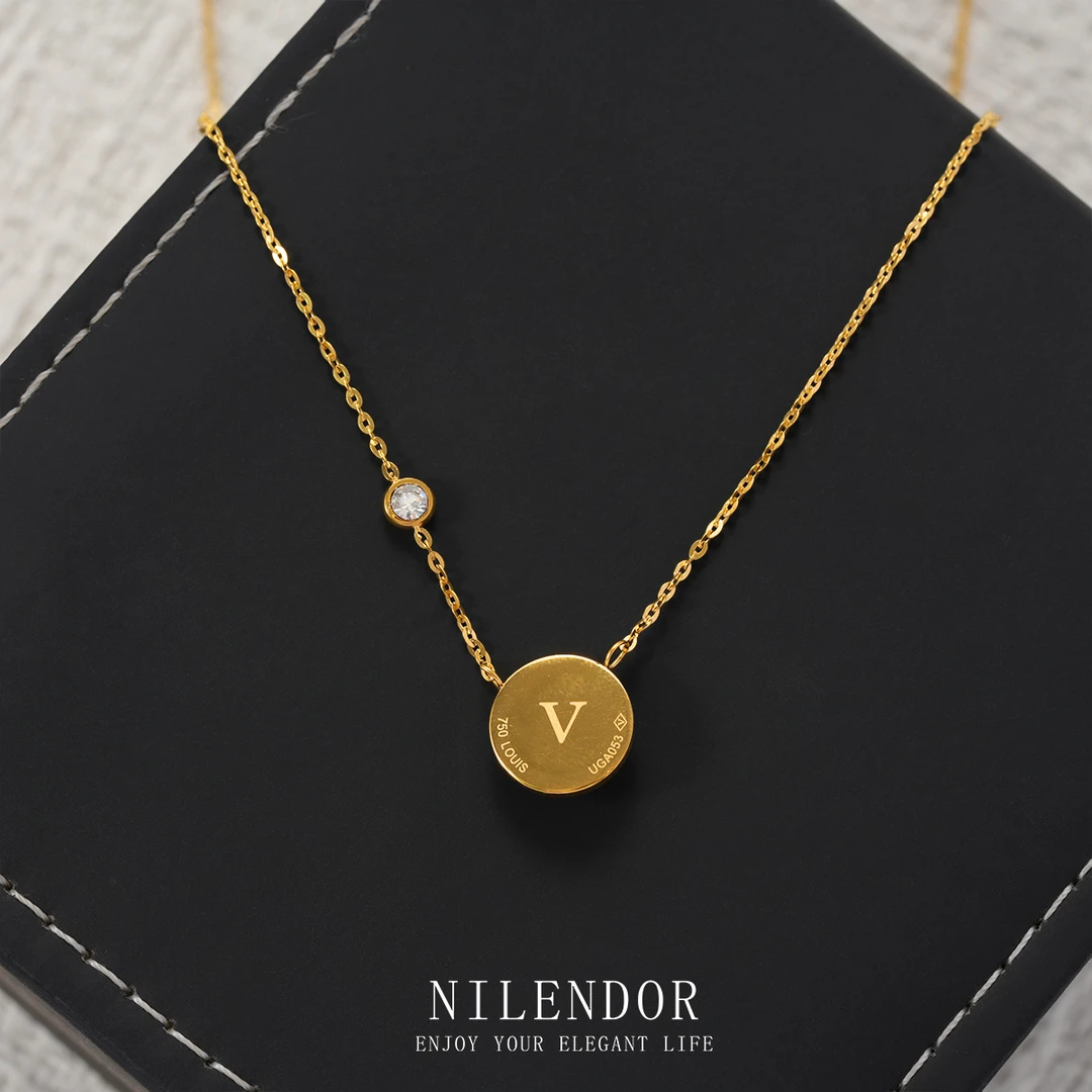 钛钢合成锆石项链 XL-118时尚轻奢百搭四叶花项链