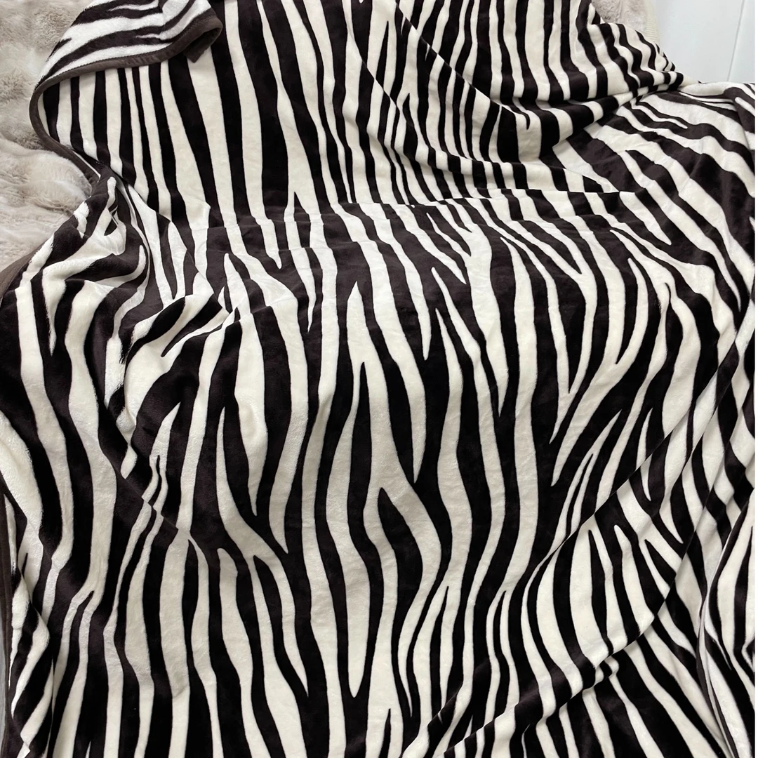 经典条纹单层秋冬加厚加绒毛毯休闲家居床上毛毯厚款2024