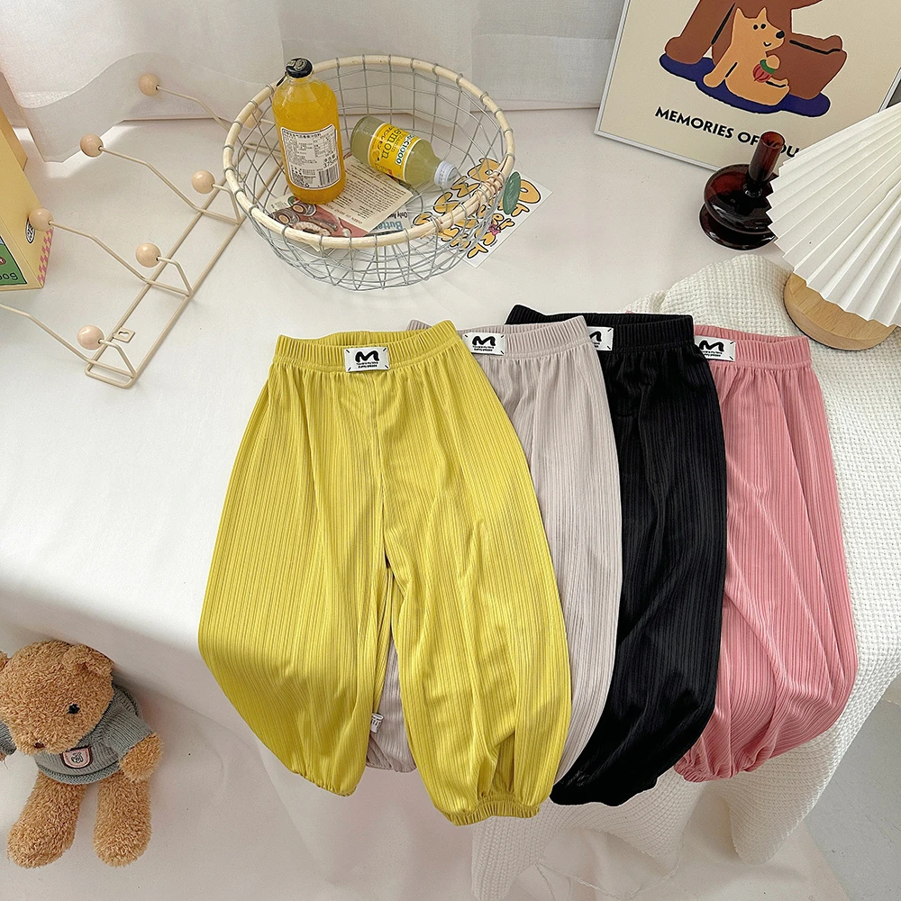 【现货亏米福利】儿童夏季男童女童薄款冰丝防蚊裤韩版宝宝休闲裤