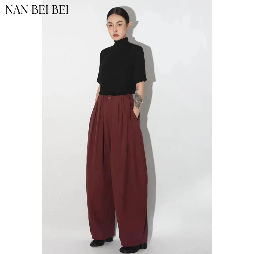 【南北贝】压褶设计感显瘦挺括版型显瘦休闲长裤B-QQ001