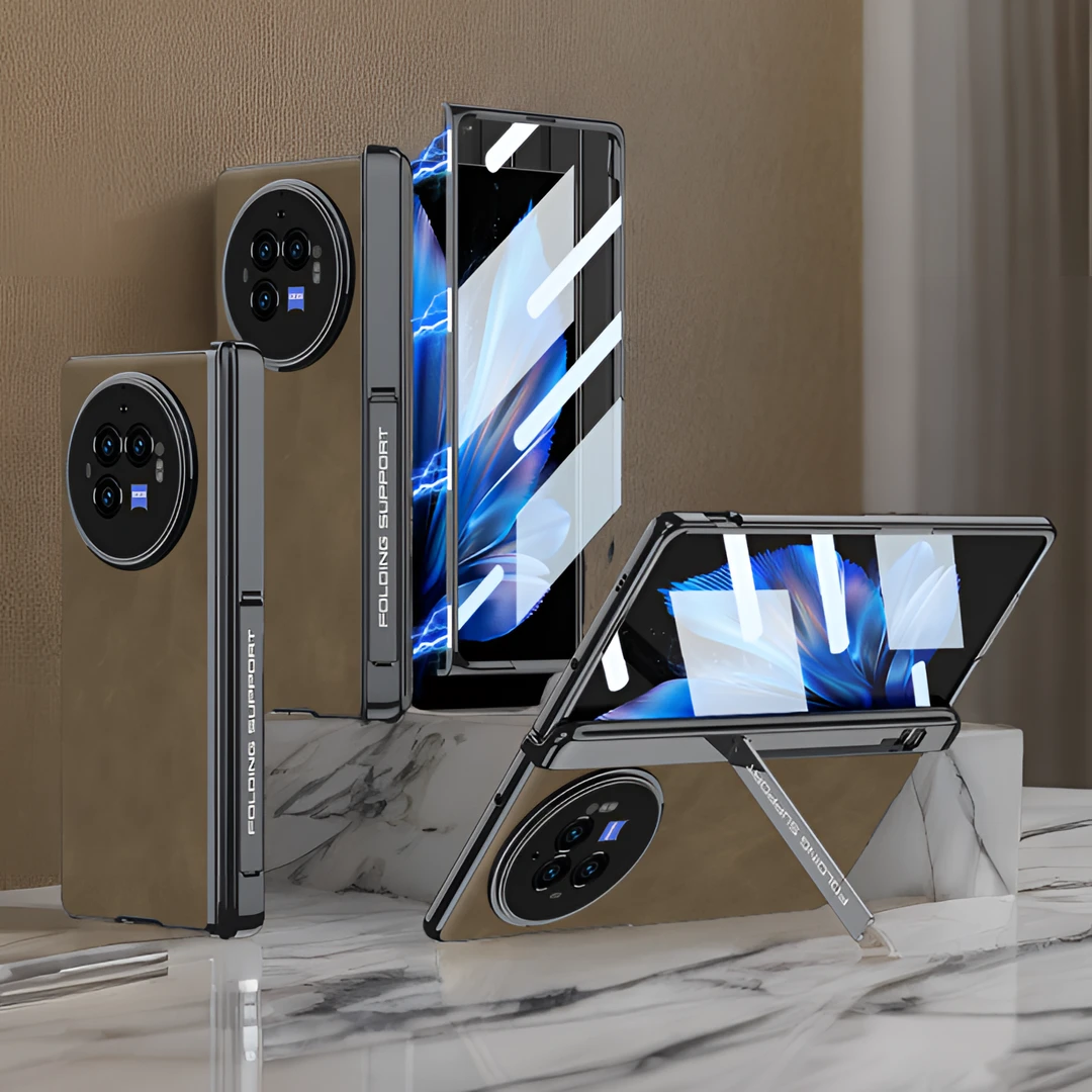 vivoxfold3/pro手机壳磁吸支架铰链全包壳膜一体磨砂薄防摔保护套