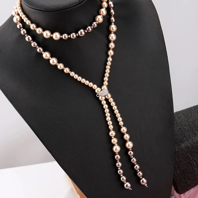 铜合金项链 手工气质时尚百搭长款经典长链混彩项链2097