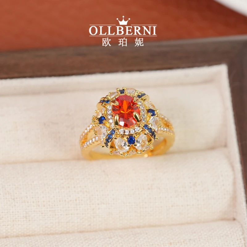 OLLBERNI/欧珀妮 铜合金戒指 欧美款重工意式戒指女-1030